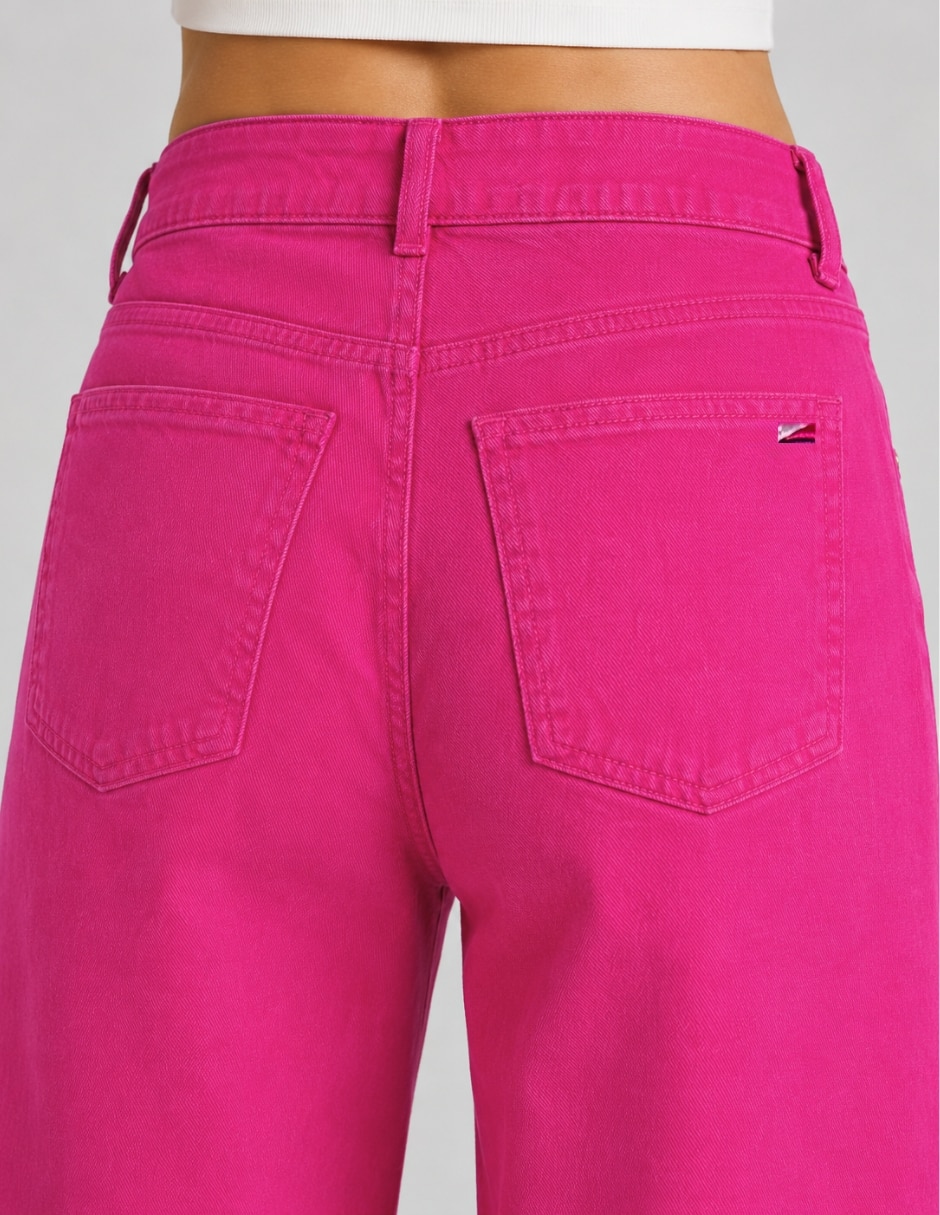 Jeans/jegging/jeans jogger regular wide leg 25093-d corte cintura alta para mujer 3