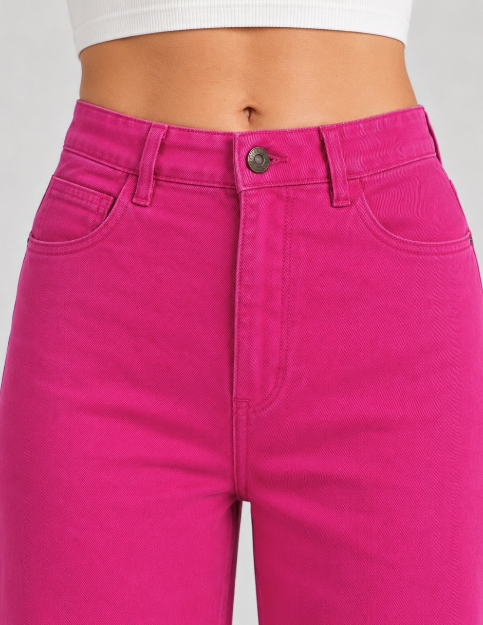 Jeans/jegging/jeans jogger regular wide leg 25093-d corte cintura alta para mujer 4