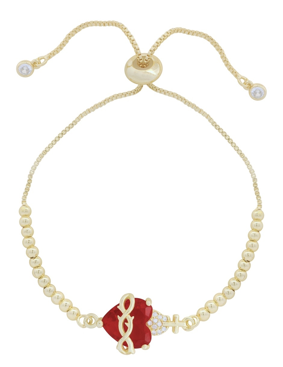 Pulsera zirconia 18 K con acabado chapa de oro Pulsera zirconia 18 K con acabado chapa de oro