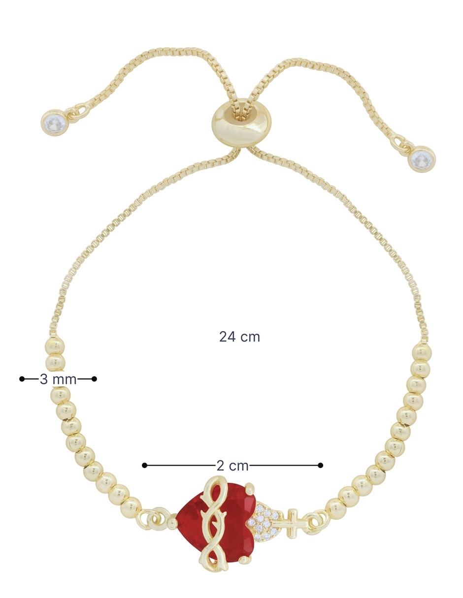 Pulsera Horoz zirconia 18 K con acabado chapa de oro