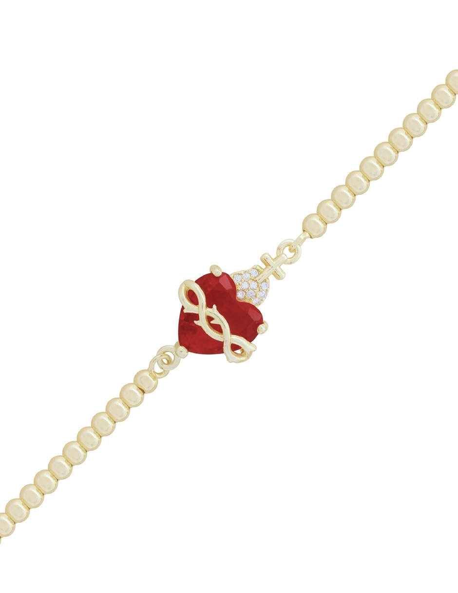 Pulsera Horoz zirconia 18 K con acabado chapa de oro