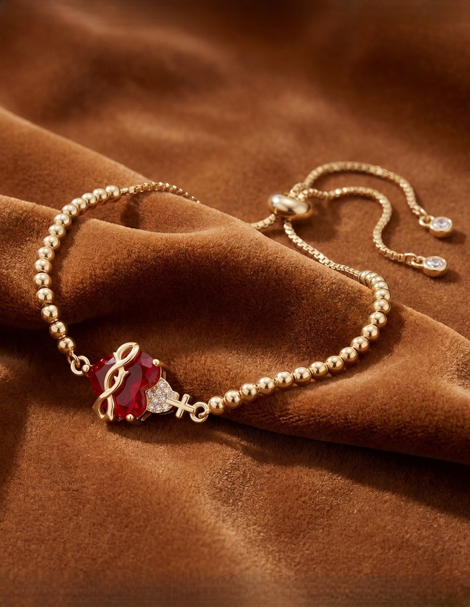 Pulsera Horoz zirconia 18 K con acabado chapa de oro
