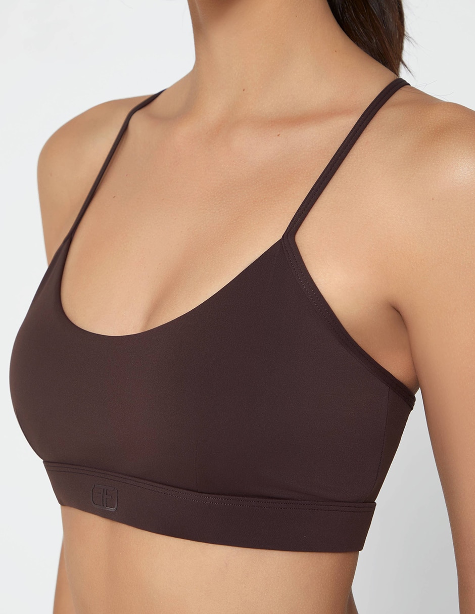 Top cuello con escote escote redondo tirante delgado 5