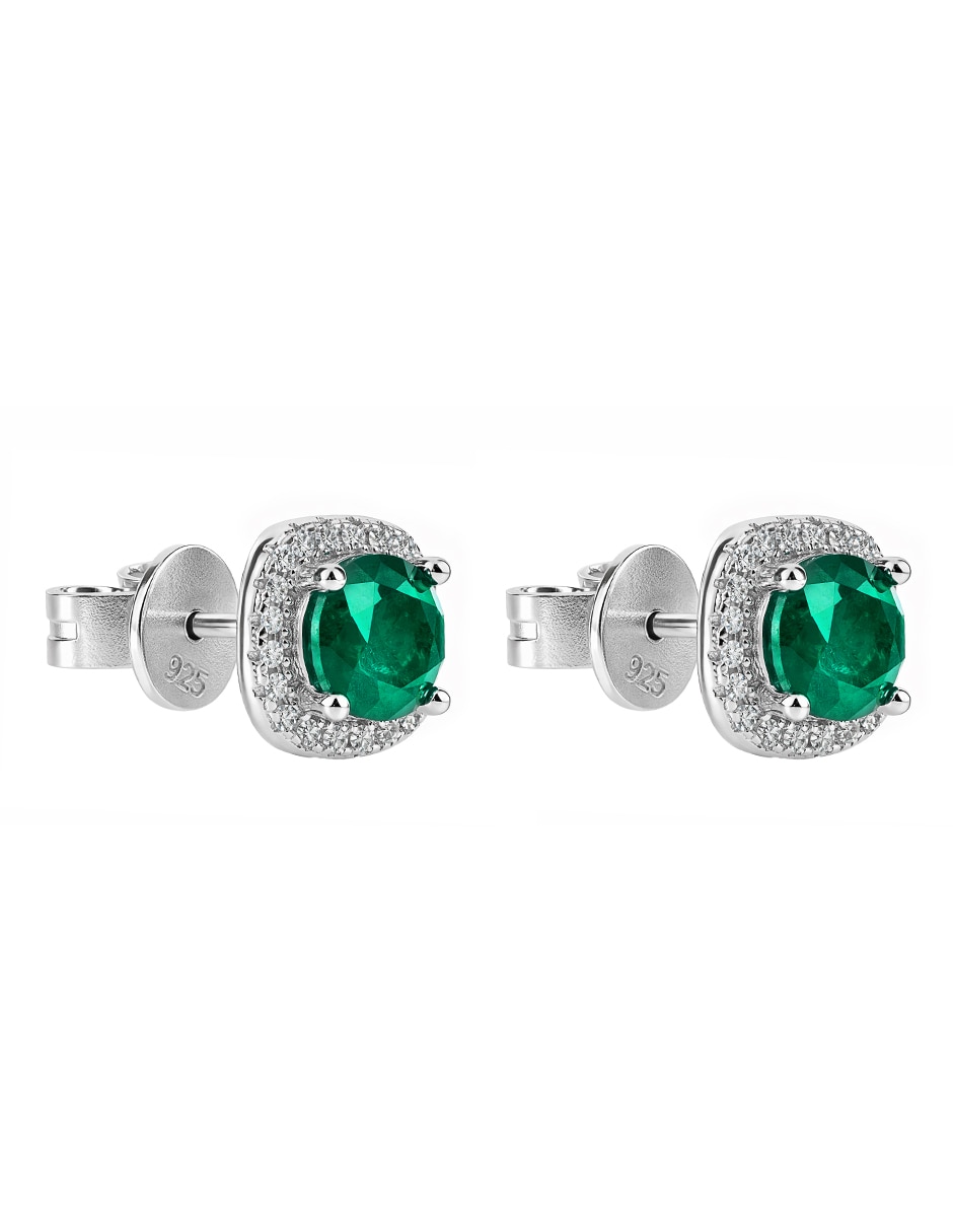 Broqueles Gladkova Joyería de plata P 925 con acabado brillante esmeralda