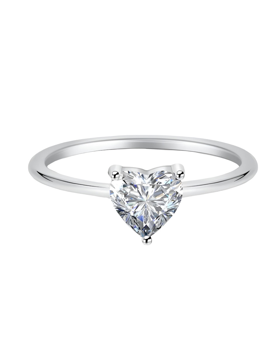 Anillo de compromiso de plata P 925 moissanita 2