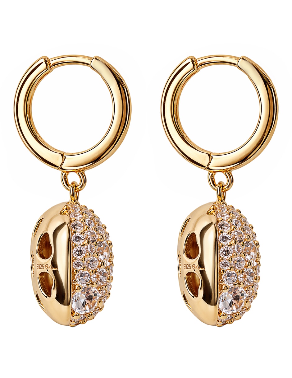 Aretes Gladkova Joyería de plata P 925 con acabado chapa de oro zirconia