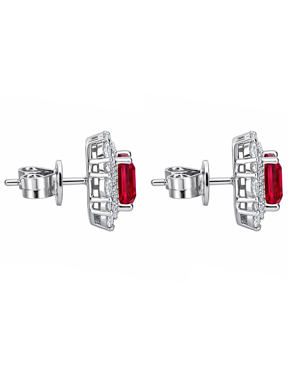 Broqueles cuadrado Gladkova Joyería de plata P 925 rubí