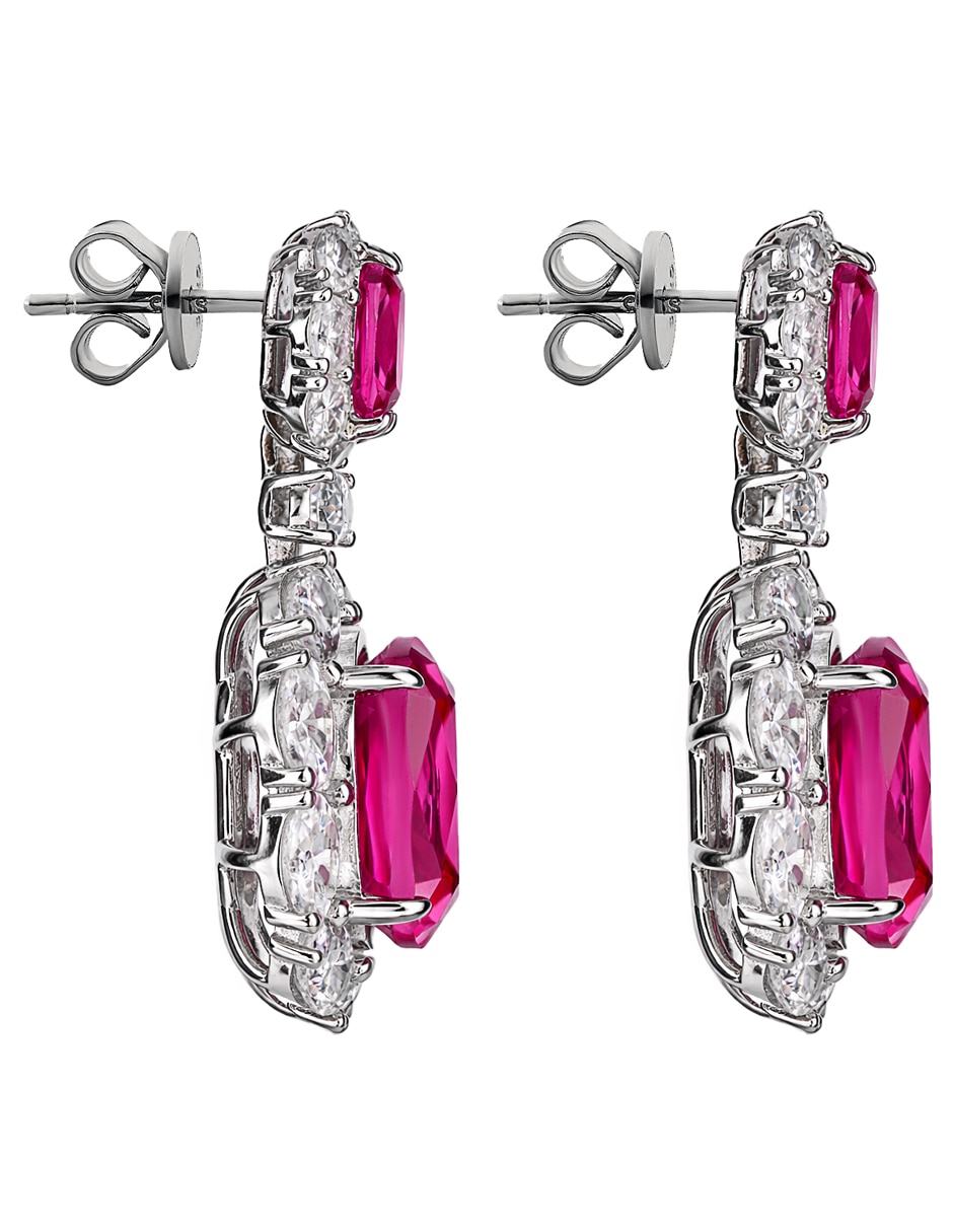 Aretes Gladkova Joyería de plata P925 con acabado pavé rubí