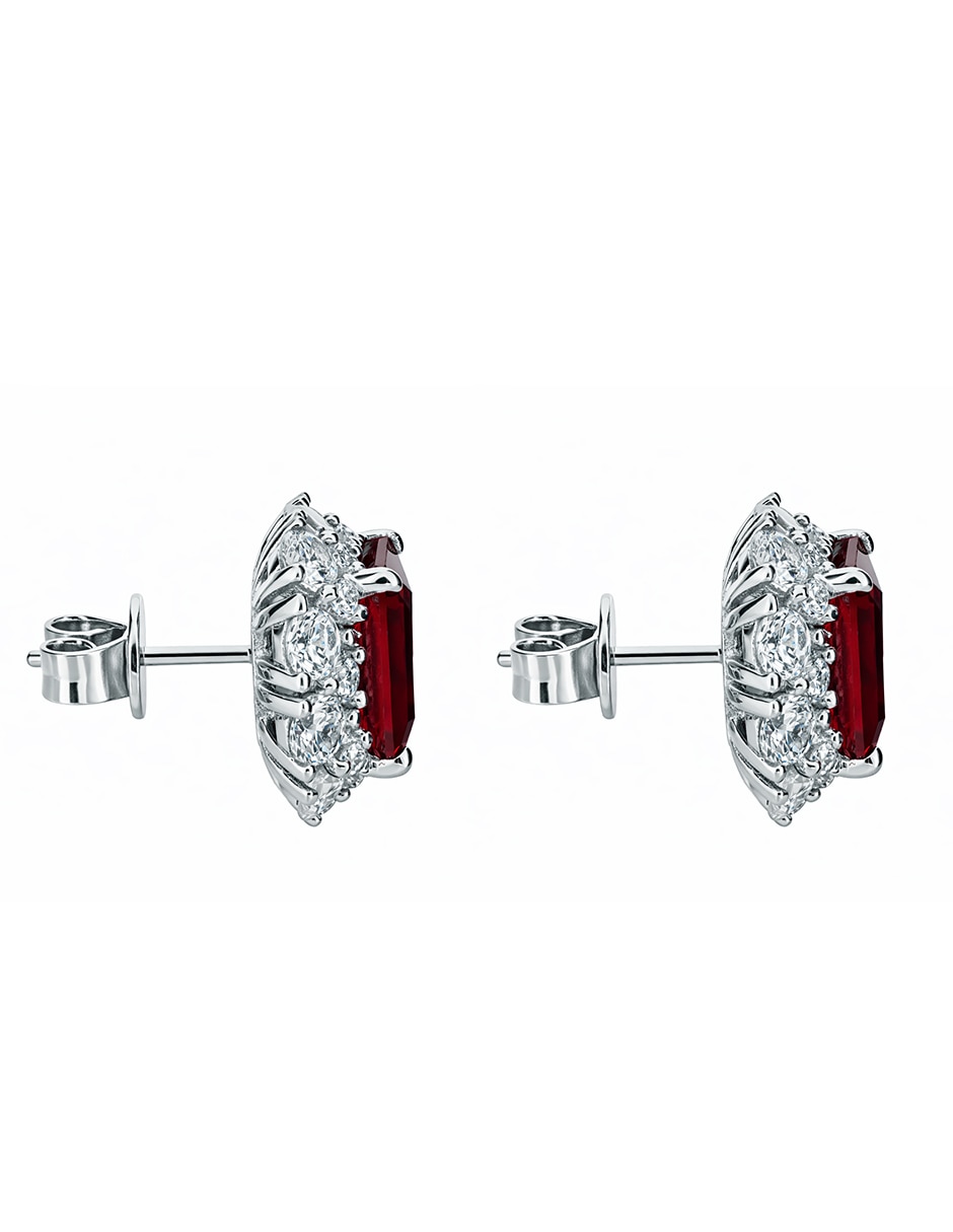 Broqueles Gladkova Joyería de plata P 925 con acabado brillante rubí