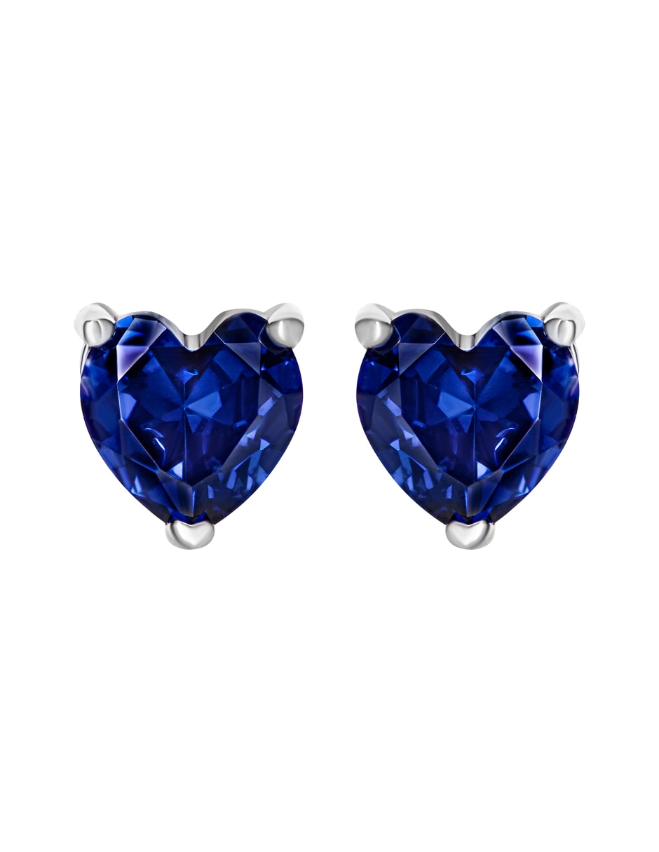 Broqueles de corazón Gladkova Joyería de plata P 925 zafiro