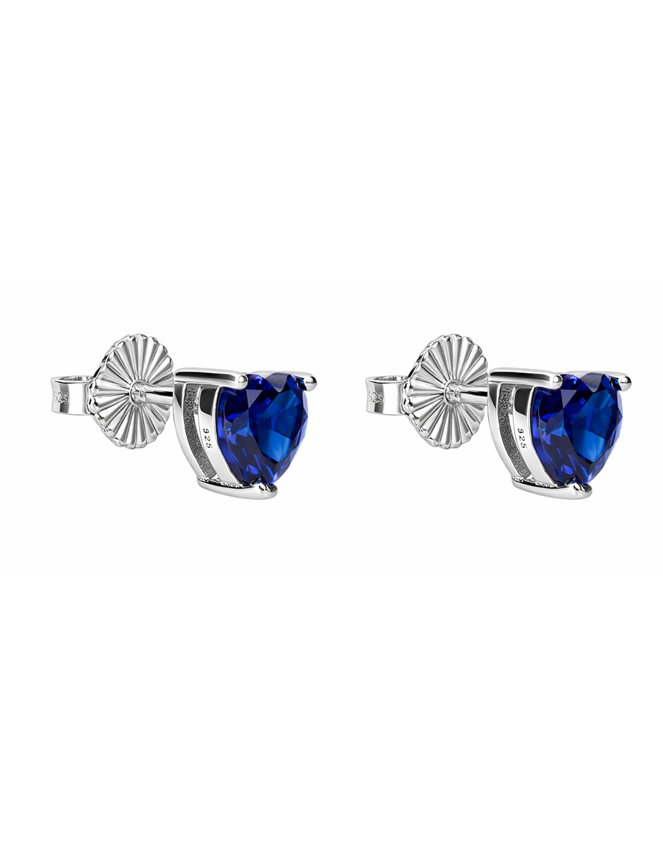 Broqueles de corazón Gladkova Joyería de plata P 925 zafiro