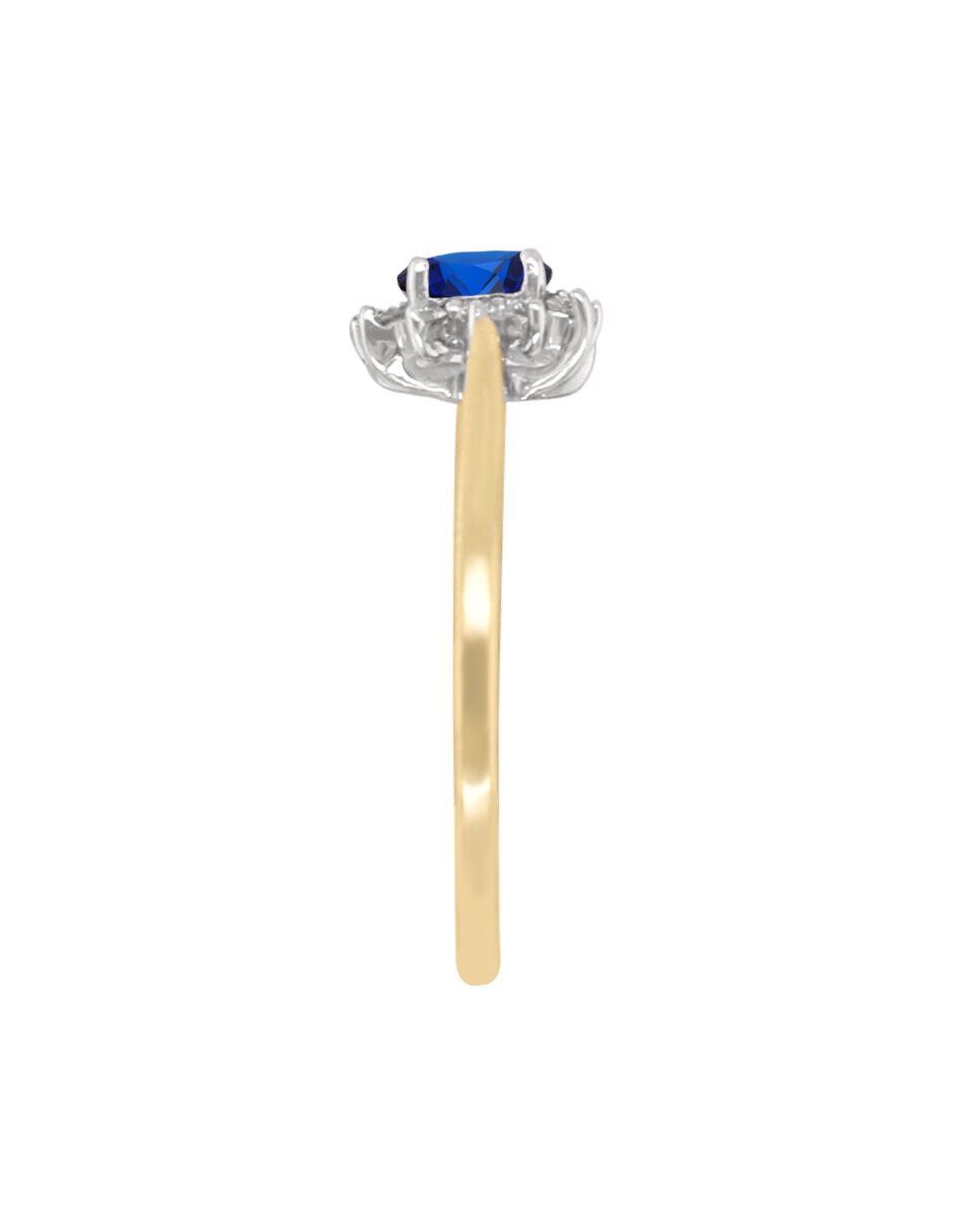 Anillo con gema de estrella Fascinare Dakota 14 k de oro zafiro y diamante brillante