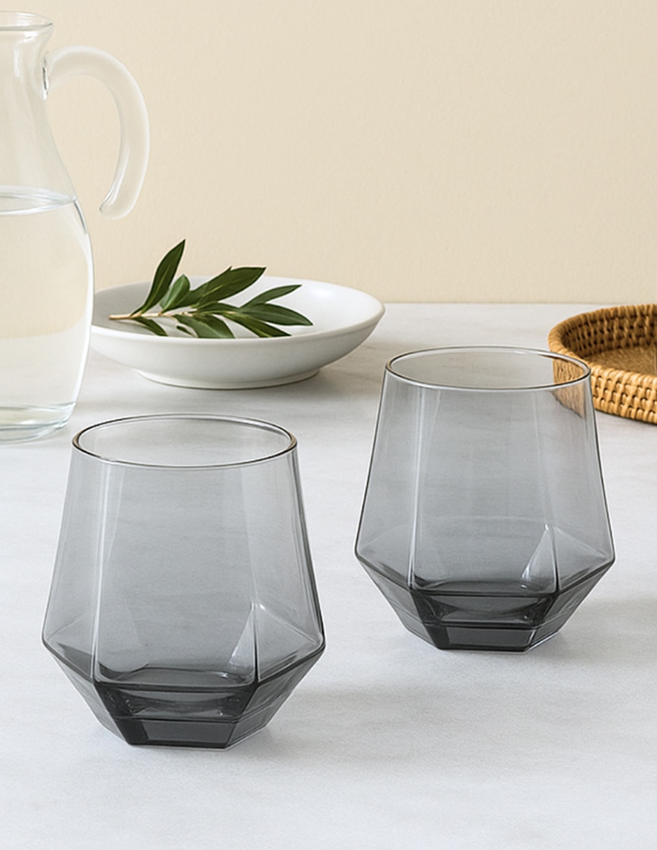 Vaso on the rocks cristar rotterdam color de vidrio con 6 piezas