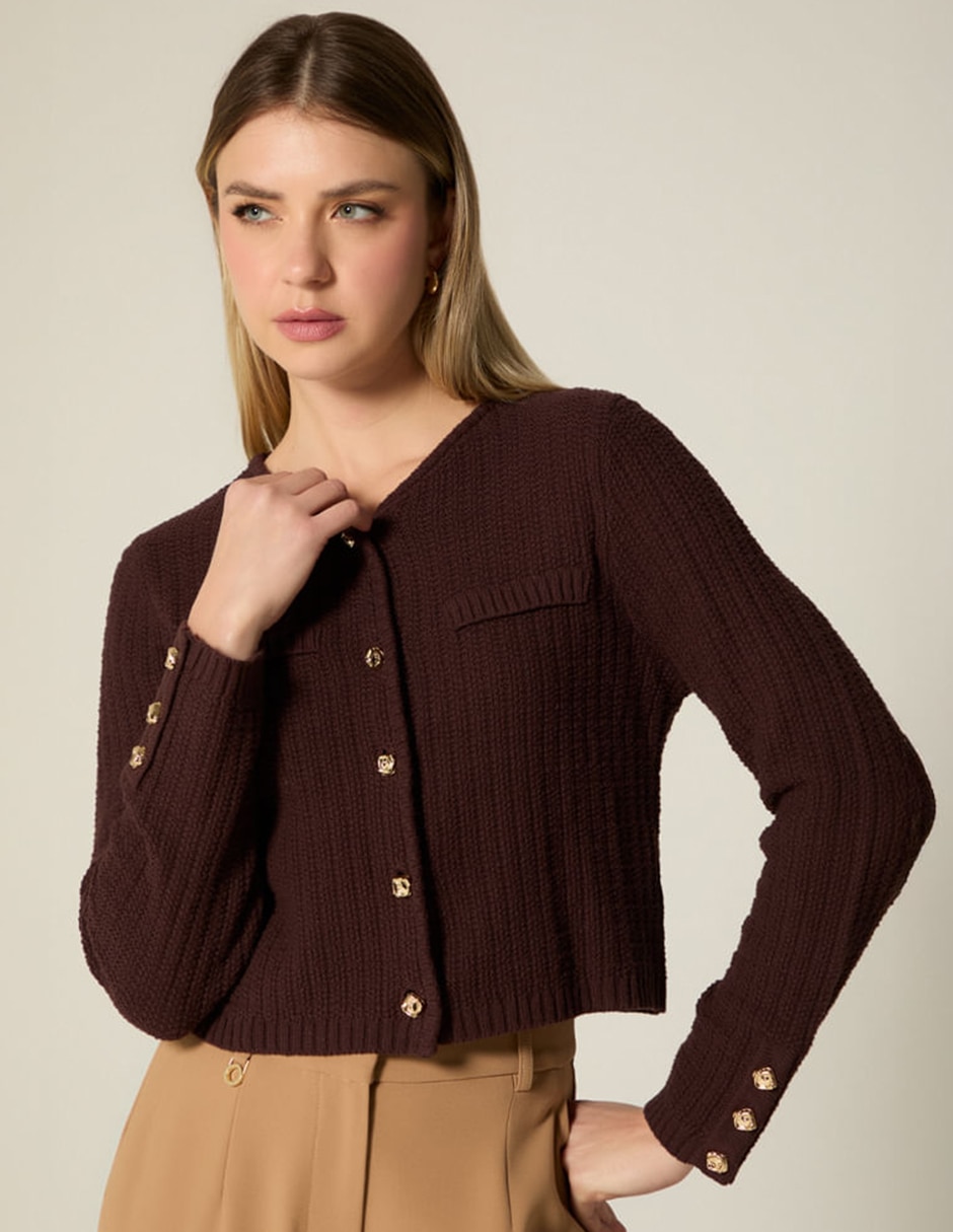 Suéter studio f cuello v para mujer