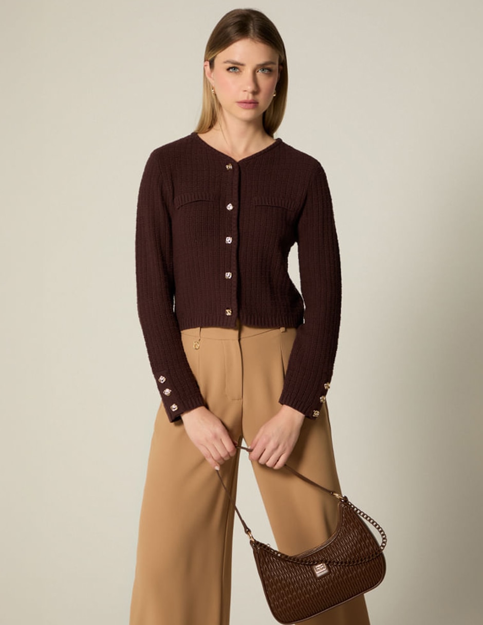 Suéter studio f cuello v para mujer