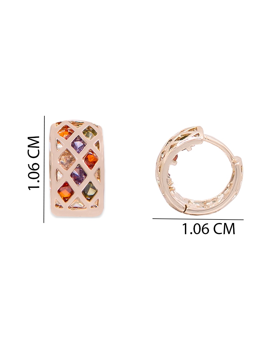 Corto de redonda sin familia o colección de acero inoxidable sin kilataje con acabado chapa de oro zirconia 6