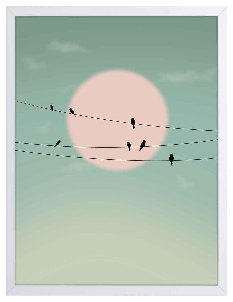 Cuadro decorativo paisajes ilustrados