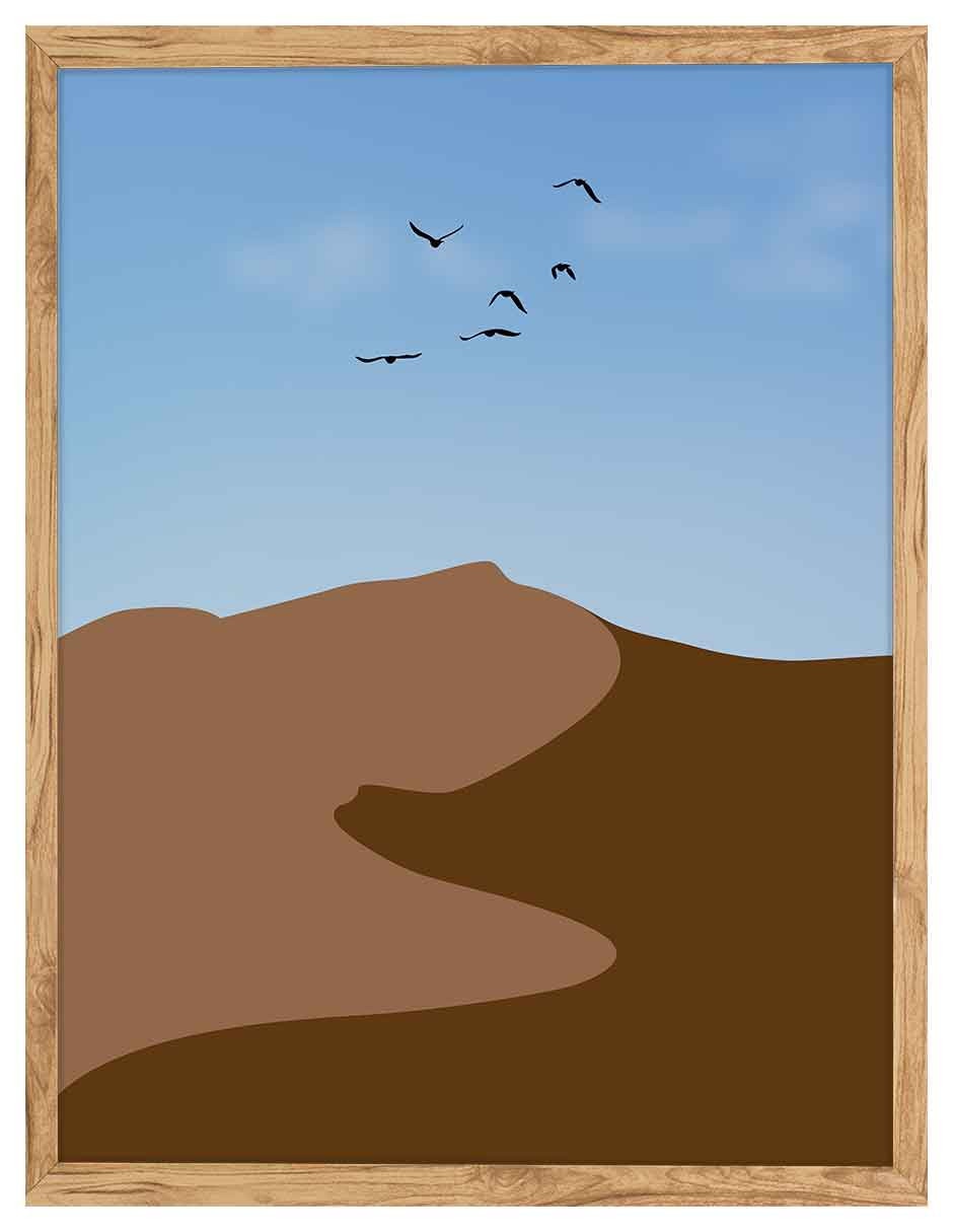 Cuadro decorativo paisajes ilustrados