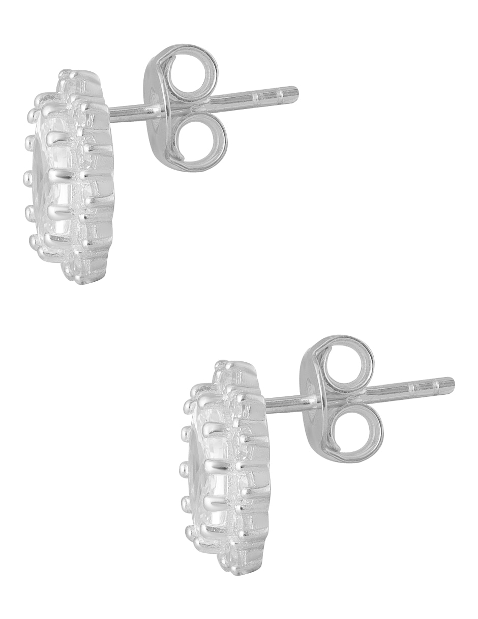 Aretes cortos Unlimited By Ob de plata P 925 con acabado pavé zirconia