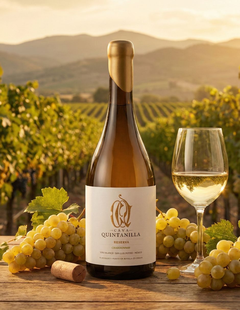 Vino blanco chardonnay Cava Quintanilla México 750 ml