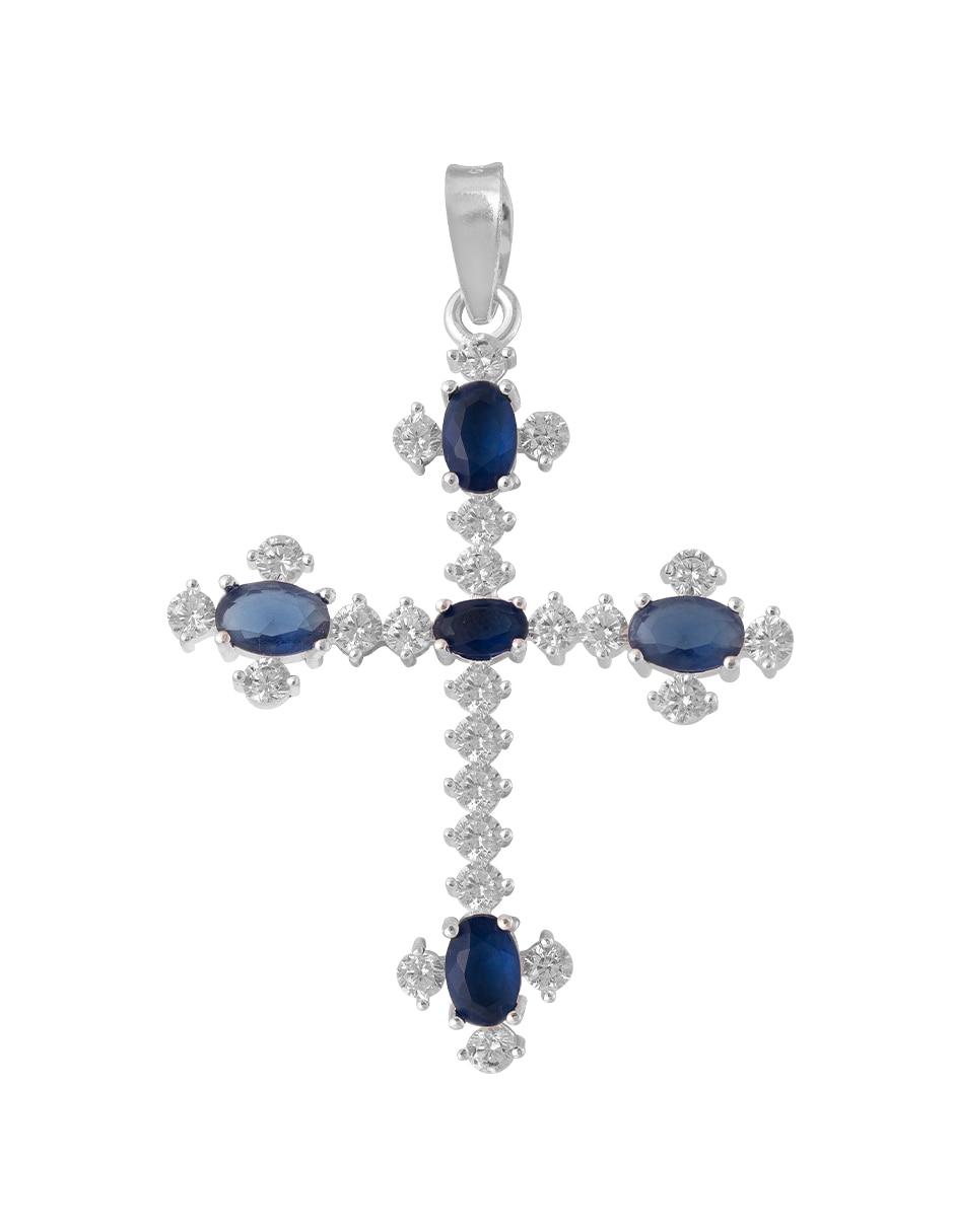 Dije de Cruz de plata P 925 zirconia