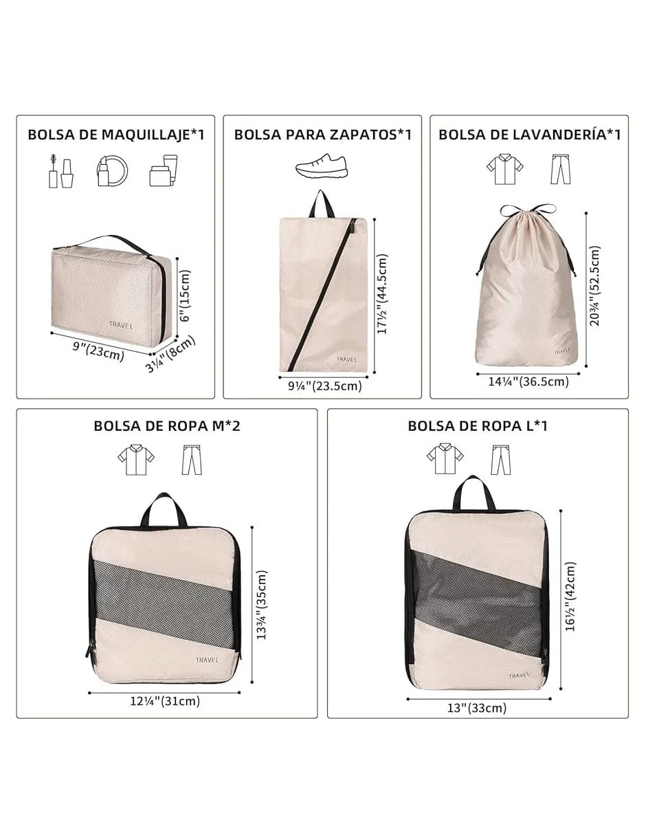 Set bolsa organizadora viaje Genérica