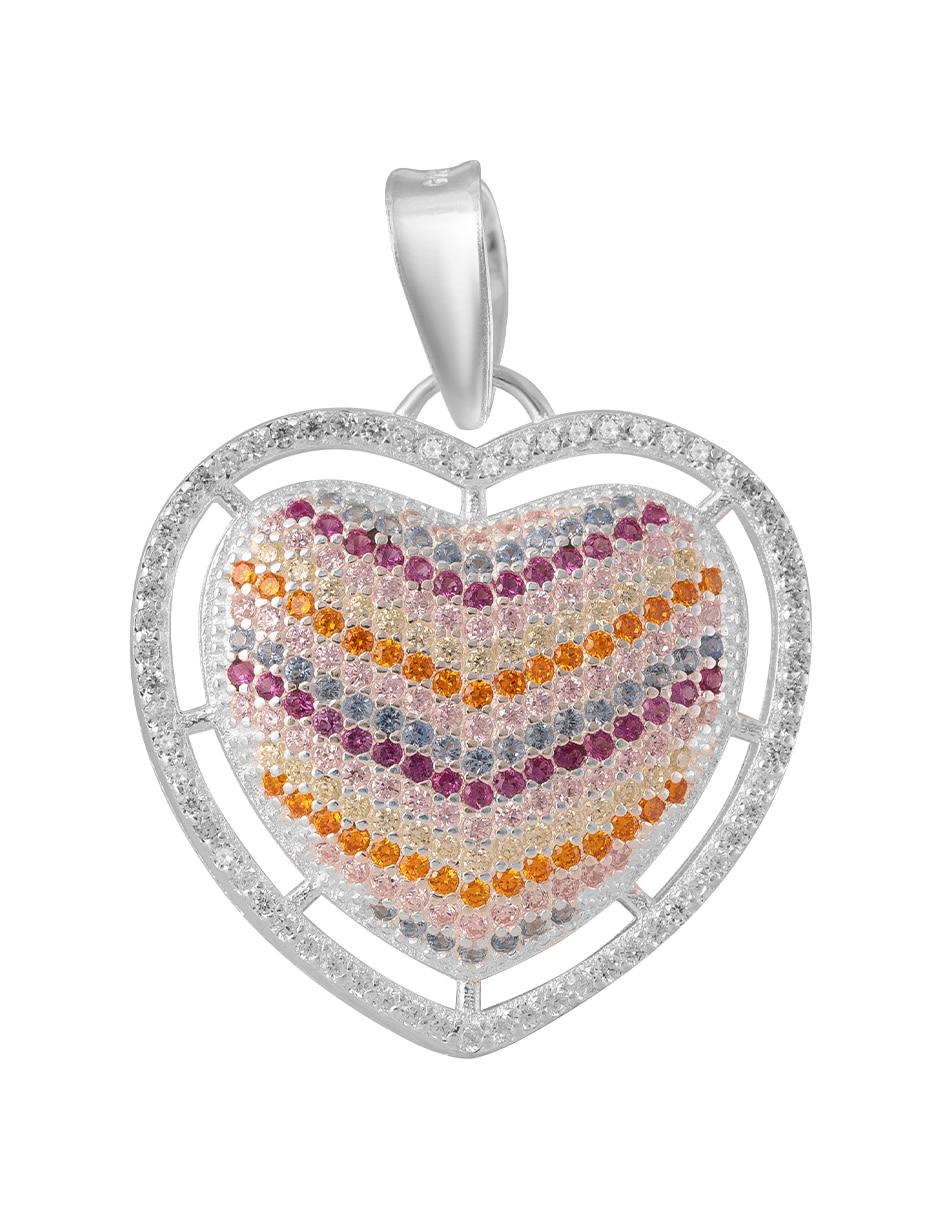 Dije de Corazón de plata P 925 zirconia