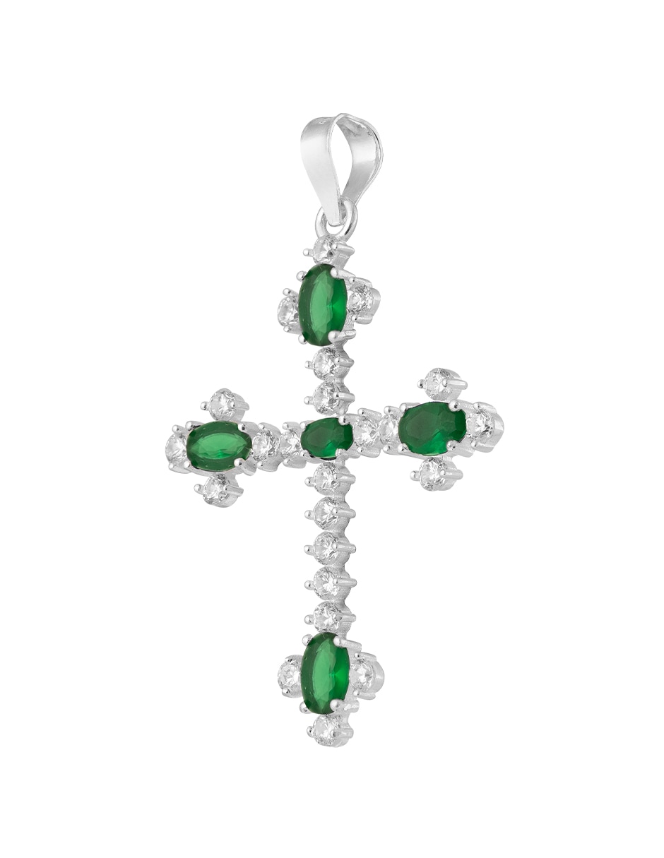 Dije de cruz de plata P 925 zirconia Dije de cruz de plata P 925 zirconia