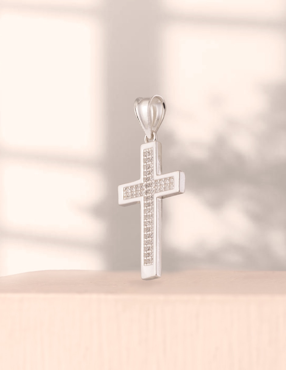 Dije de Cruz de plata P 925 3