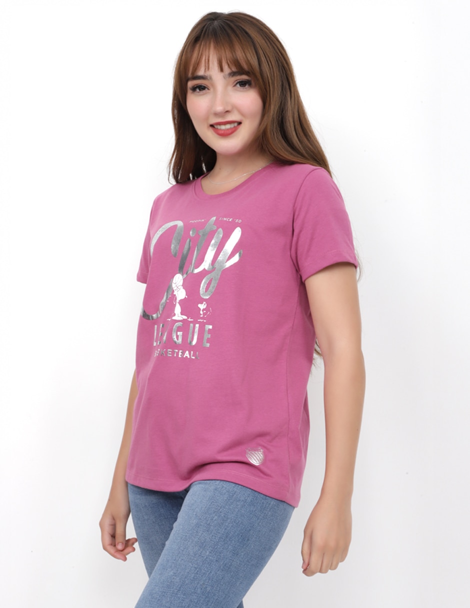 Playera manga corta Peanuts cuello redondo para mujer 2