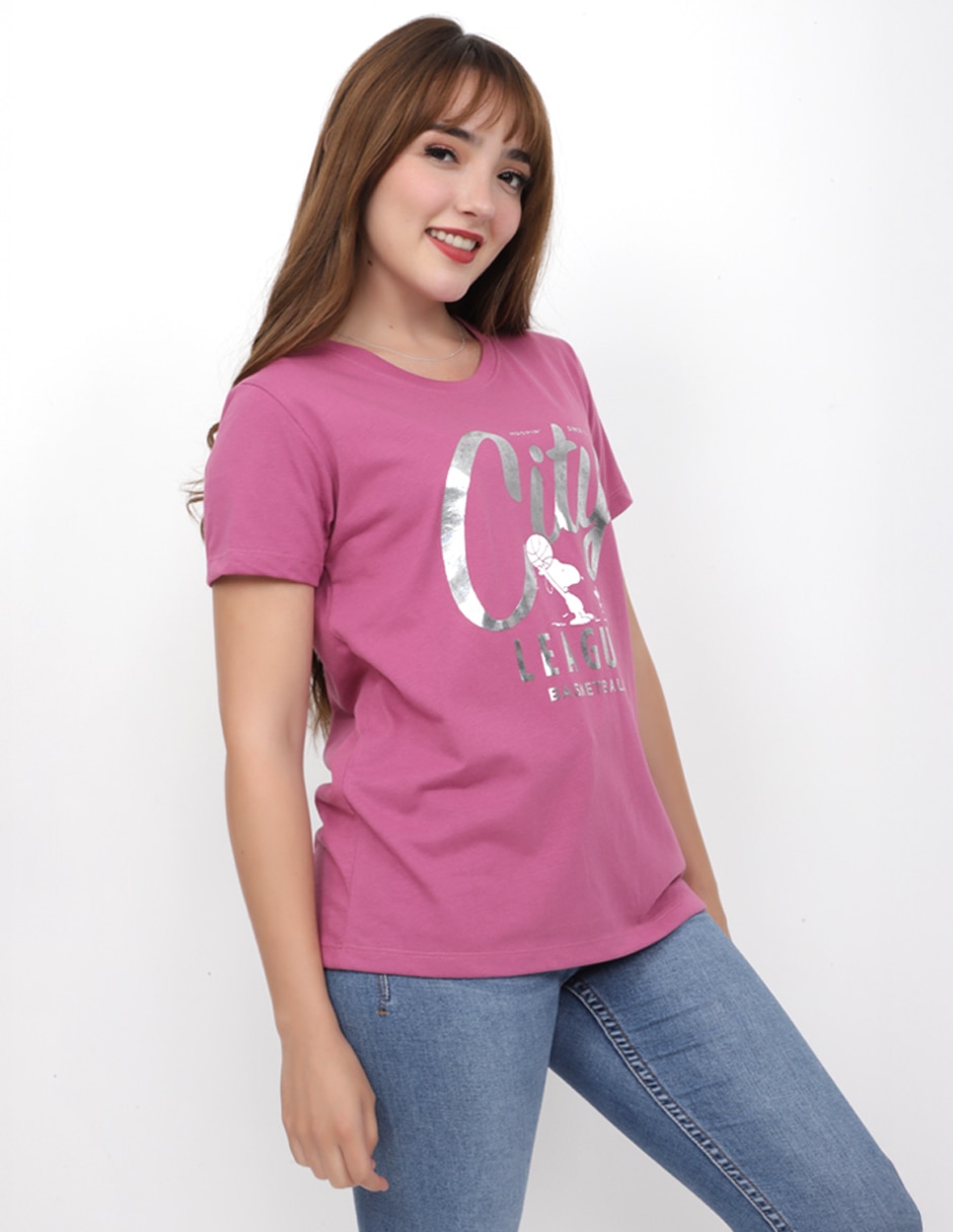 Playera manga corta Peanuts cuello redondo para mujer 4