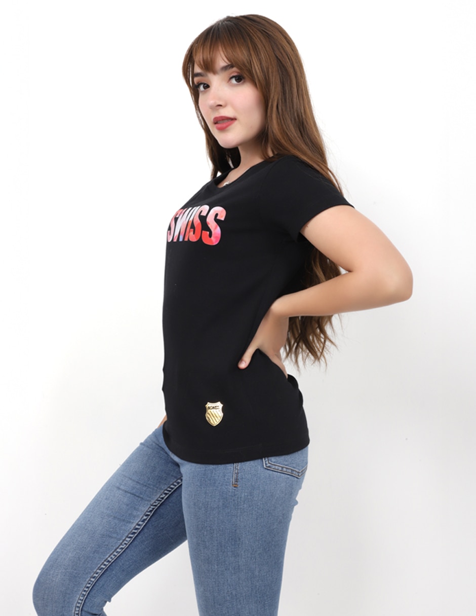 Playera manga corta Agatha cuello redondo para mujer 2