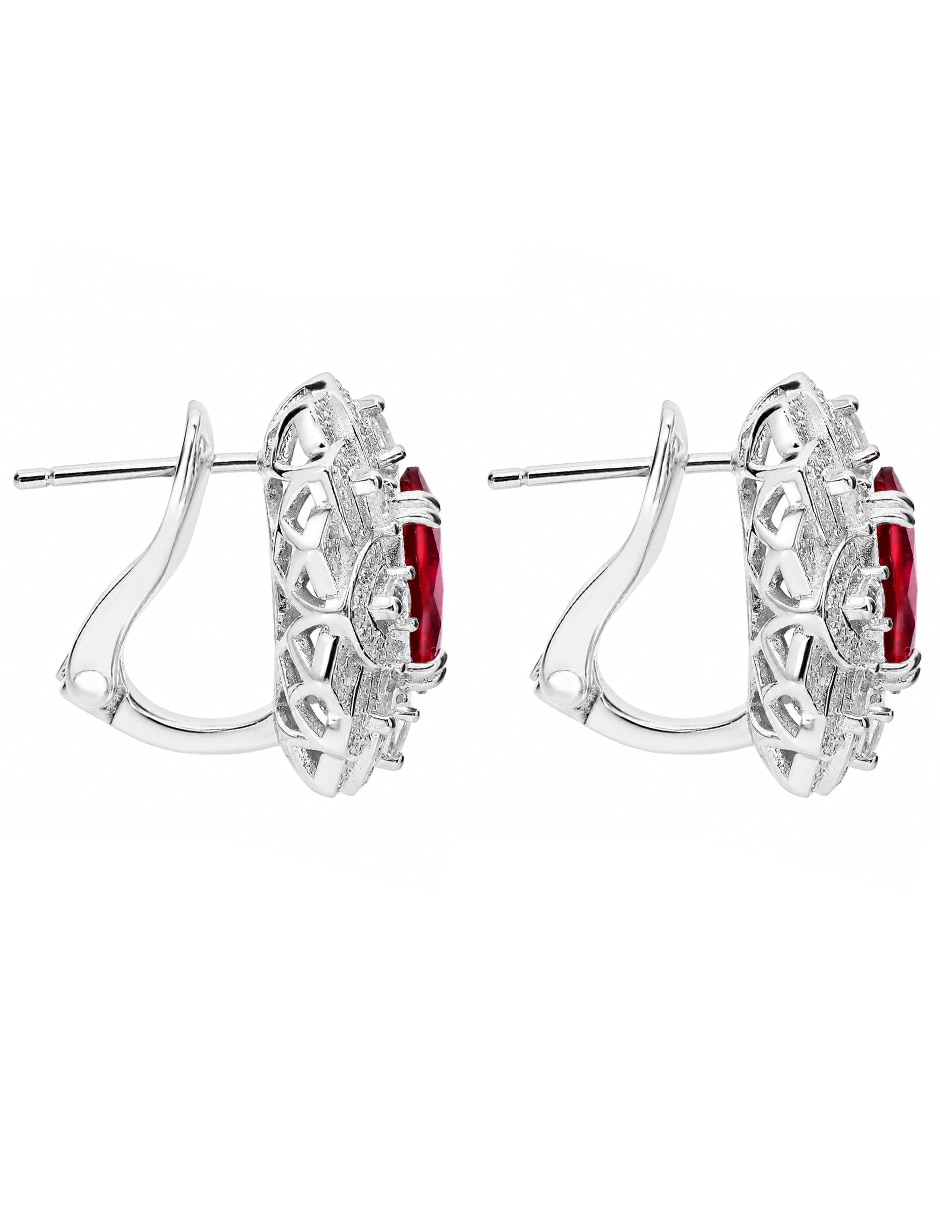 Broqueles Gladkova Joyería de plata P 925 con acabado pavé rubí