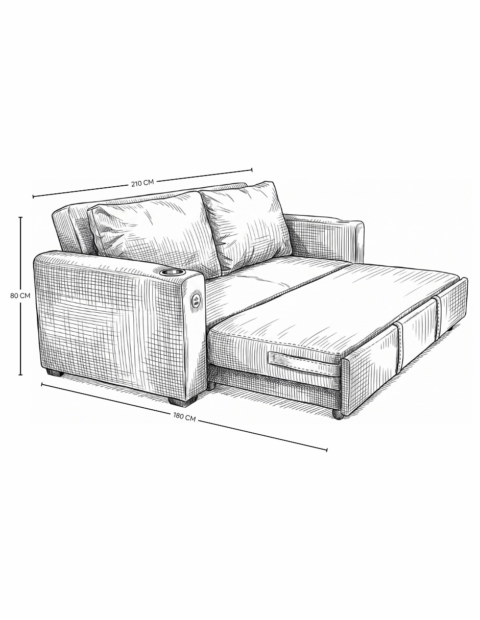 Sofá cama Mova Easy Living de poliéster