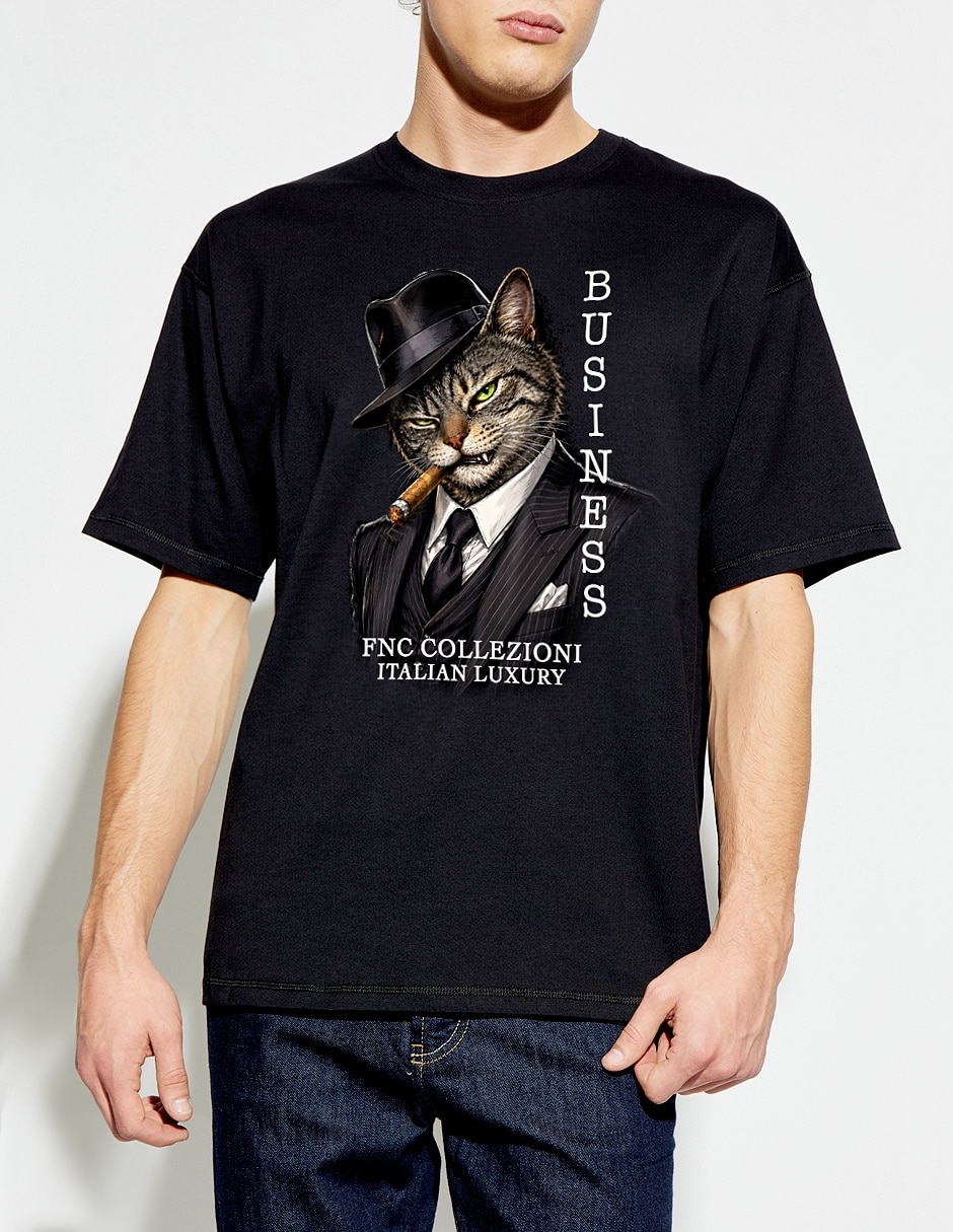 Playera business cat cuello redondo para hombre
