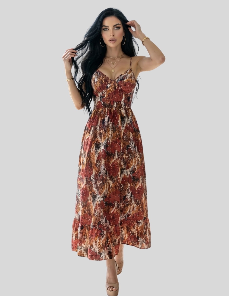 Vestido largo casual Malabis para mujer
