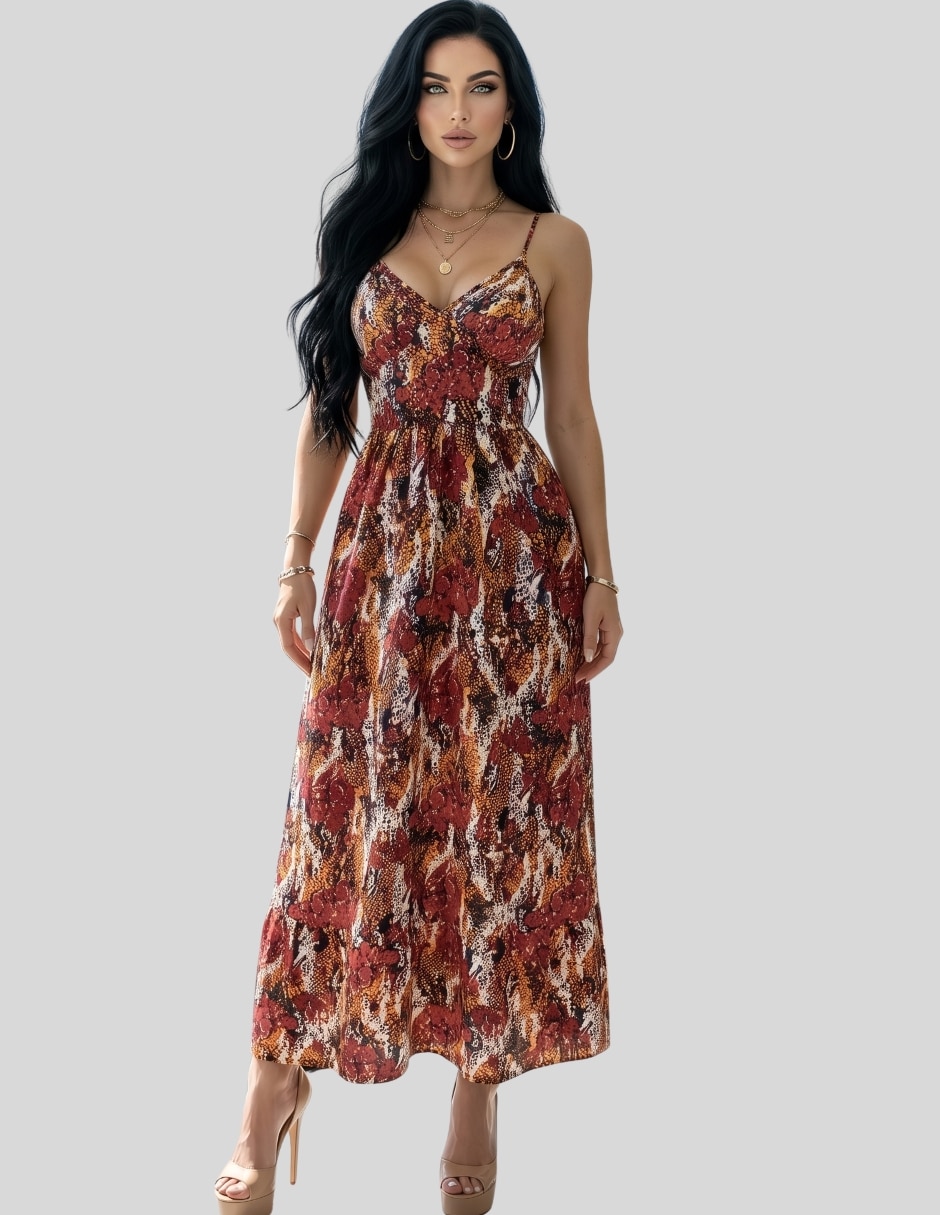 Vestido largo casual Malabis para mujer