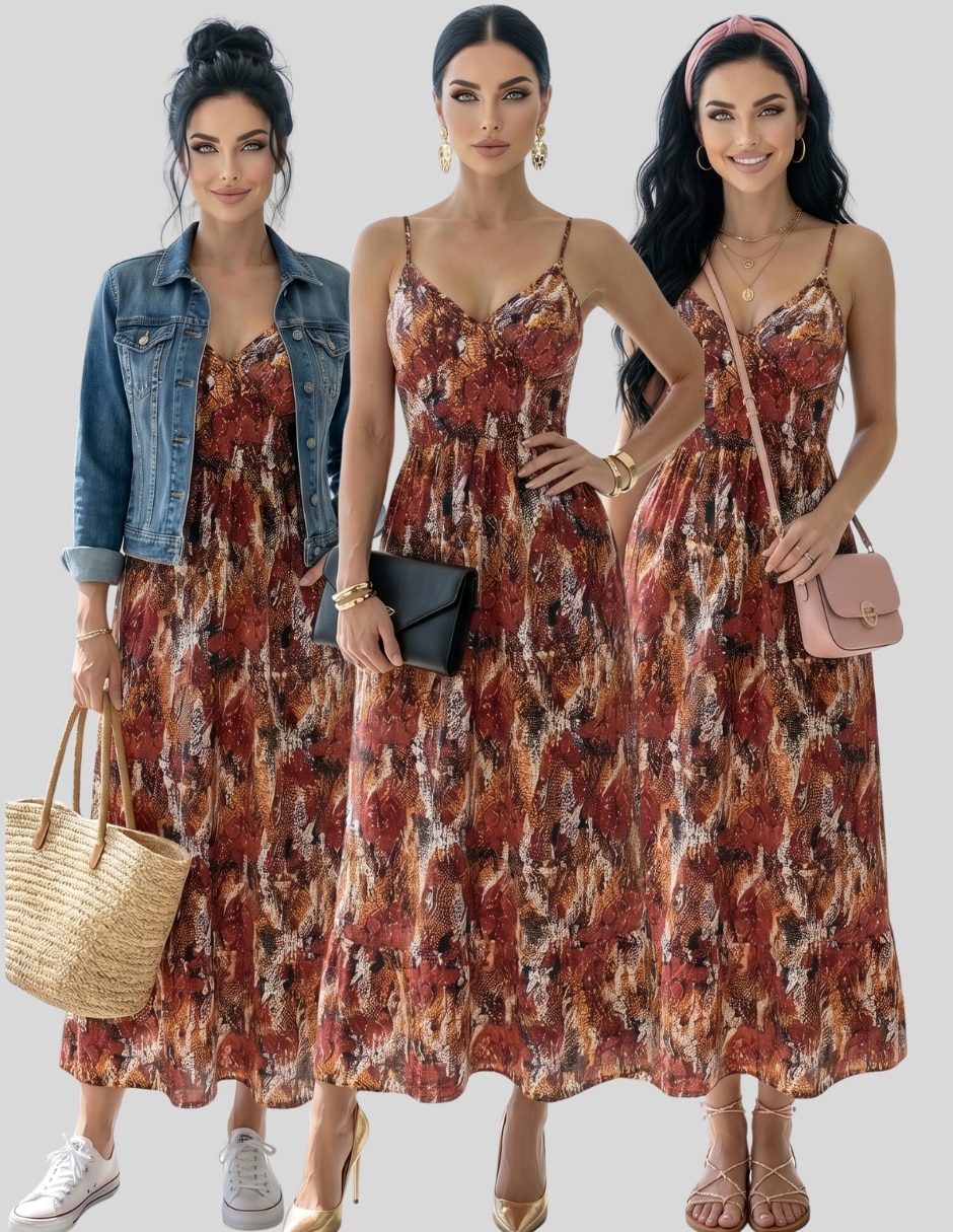 Vestido largo casual Malabis para mujer