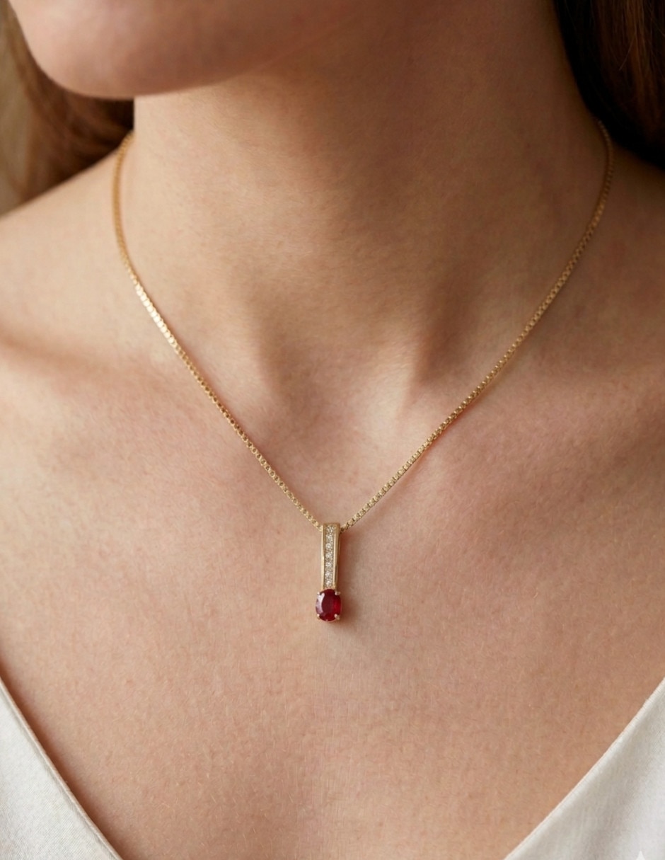 Collar con dije Fascinare Brillare de oro 14 K