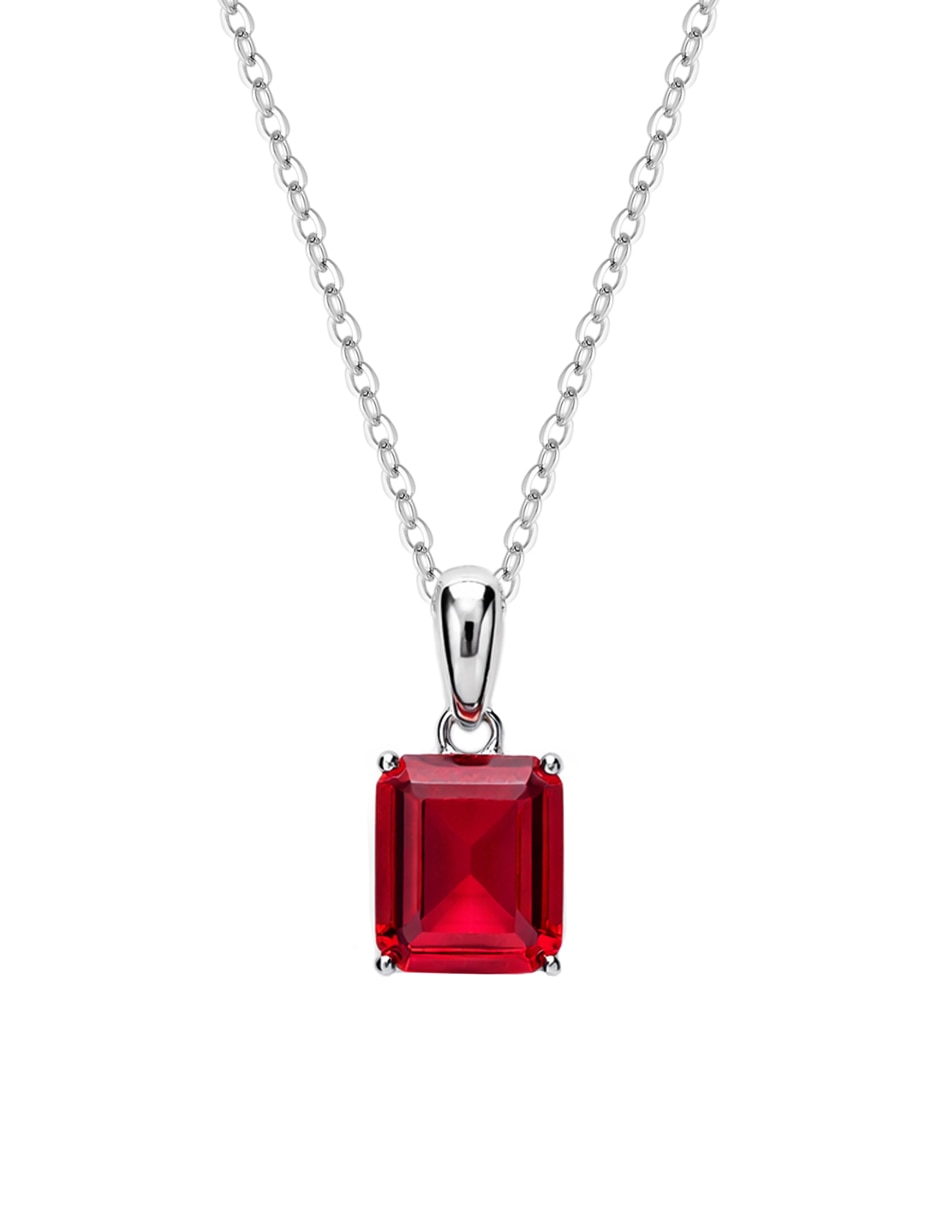 Collar con dije rectangular de plata P 925