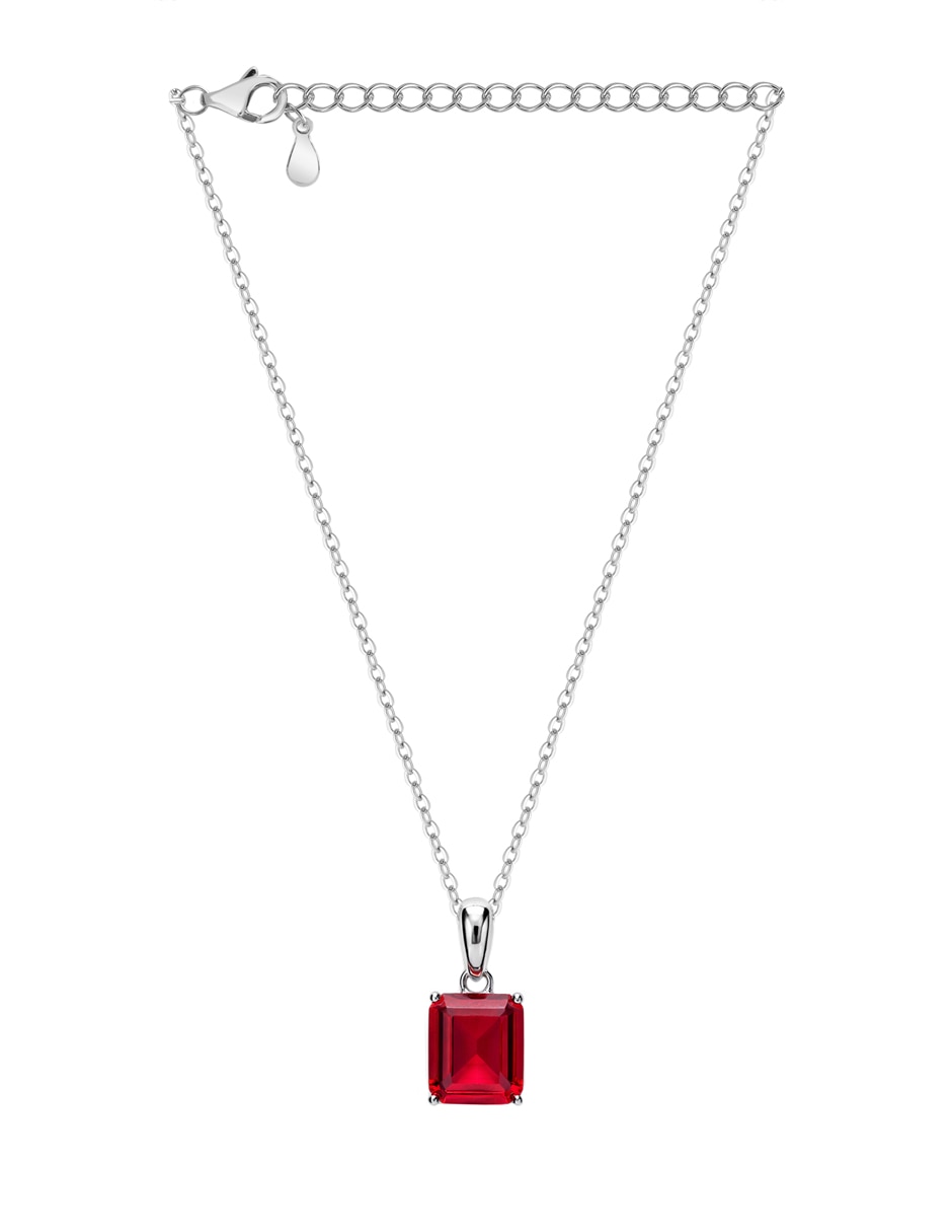 Collar con dije rectangular de plata P 925 2