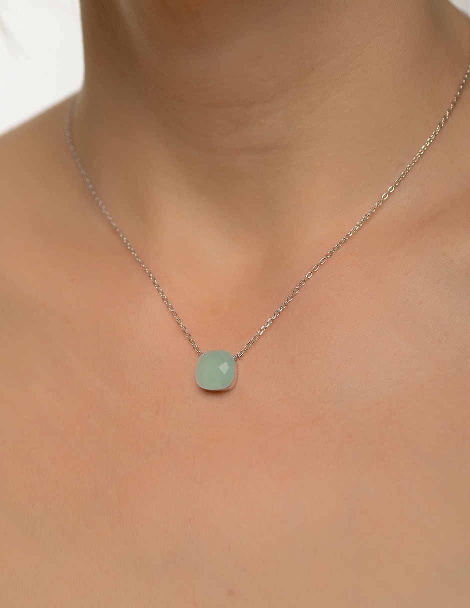 Collar con dije circular de plata P 925 3