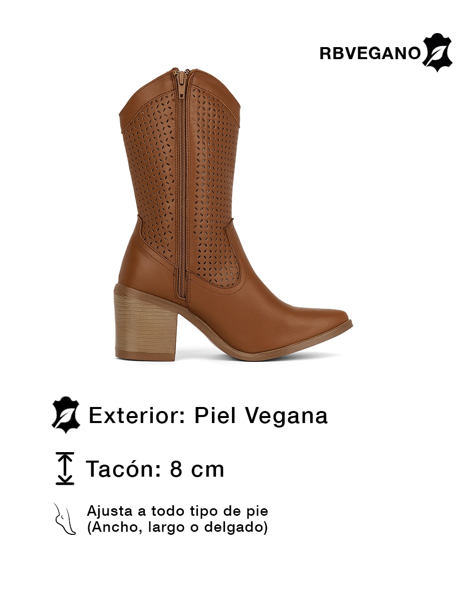 Bota cowboy abajo de la rodilla rbcollection rbvegano para mujer