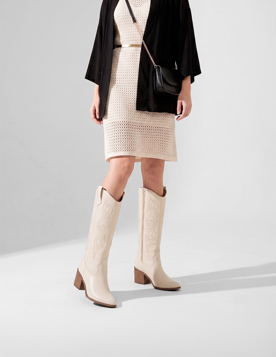 Bota cowboy abajo de la rodilla rbcollection rbvegano para mujer
