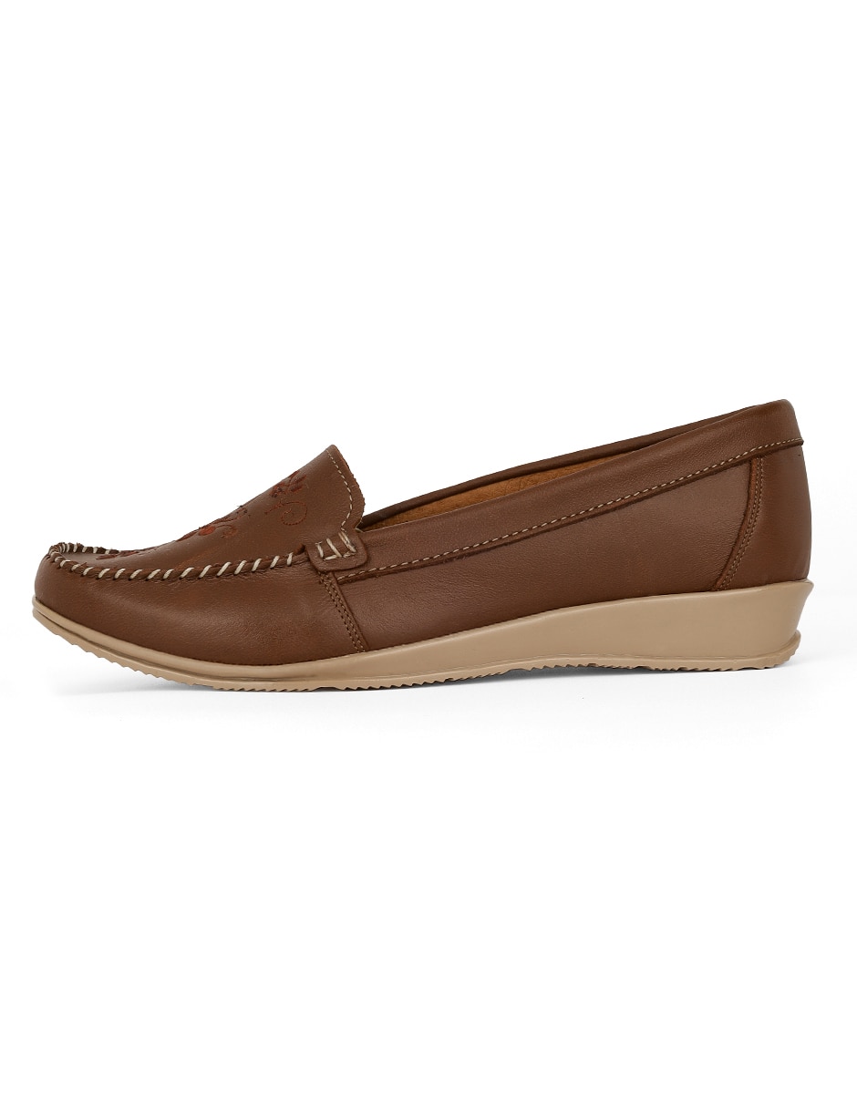 Mocasín de piel para mujer