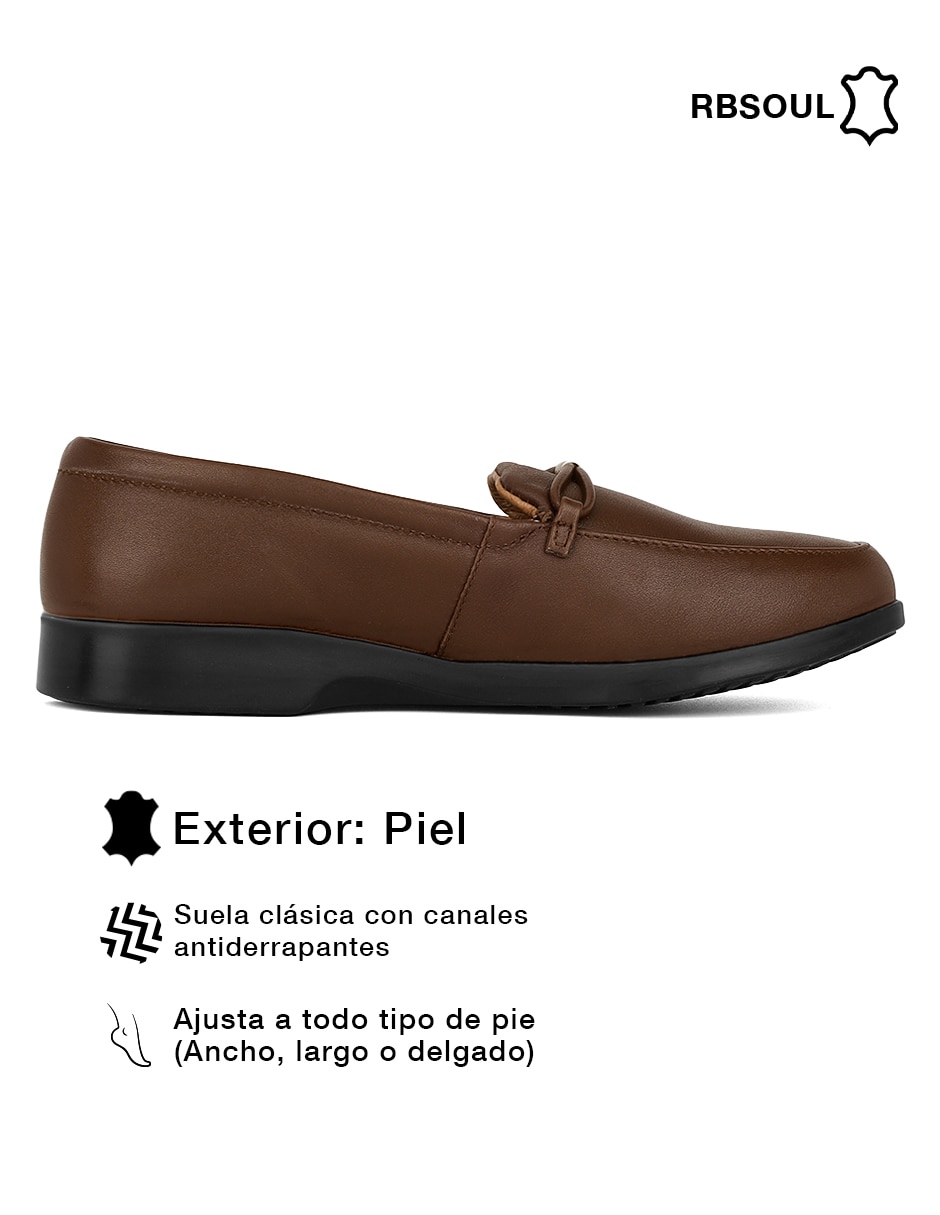 Mocasín Rbcollection de piel para mujer