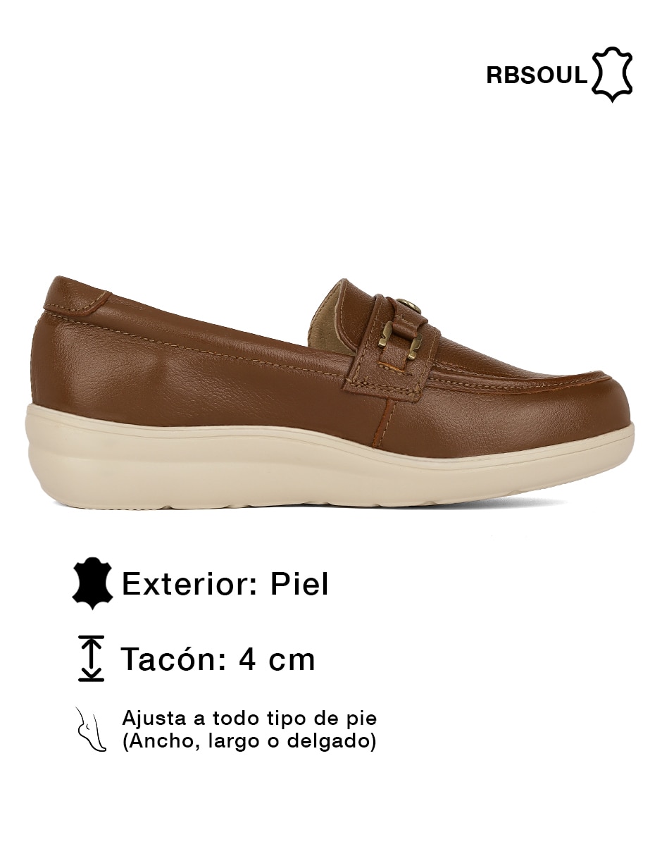 Mocasín rbcollection rbsoul de piel para mujer