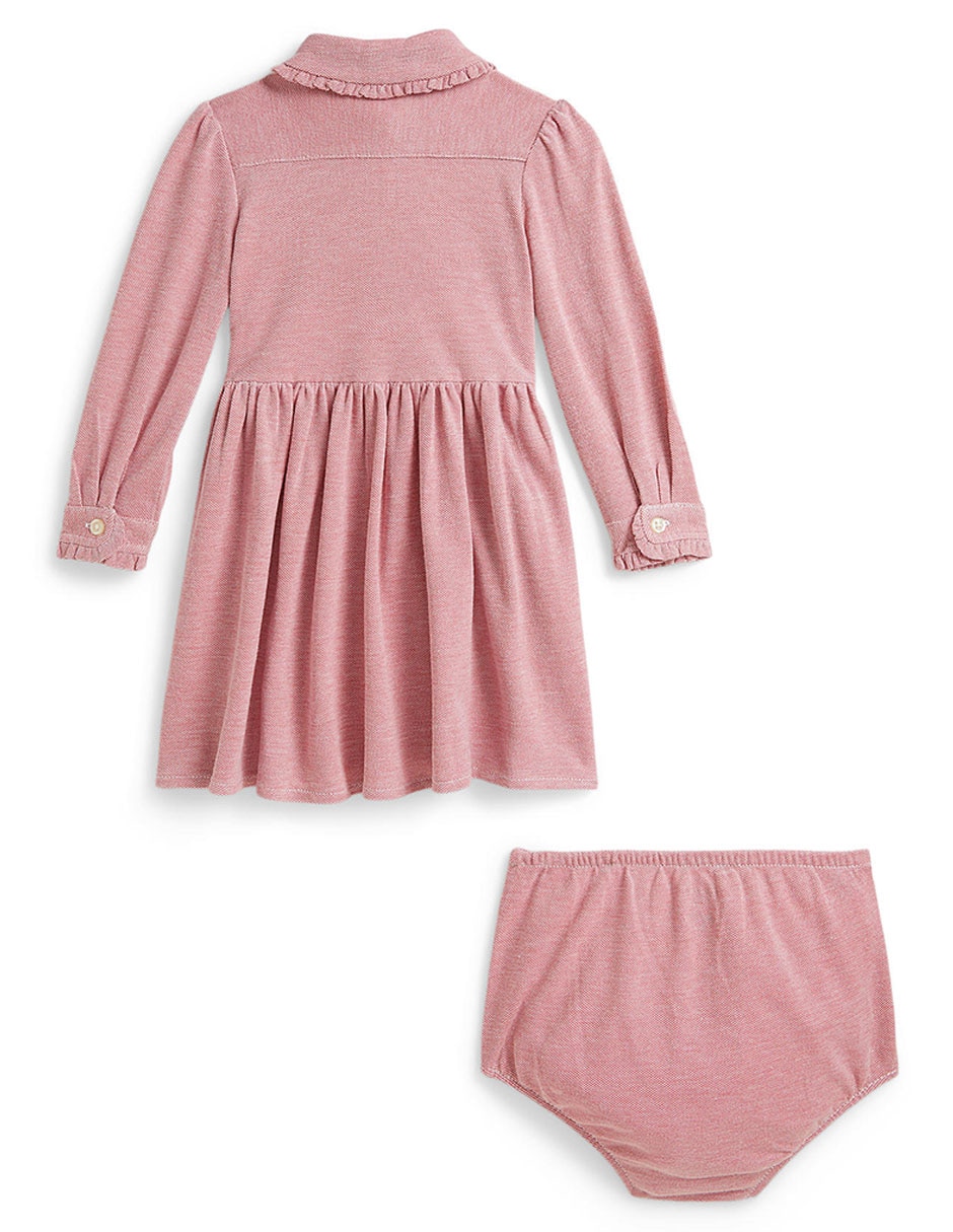 Vestido con calzón manga con puño para bebé niña 2