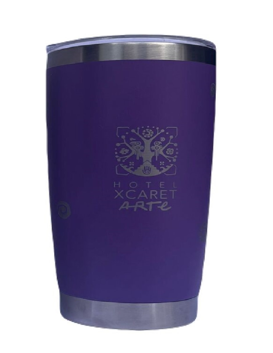 Vaso con tapa de acero inoxidable con 1 pieza