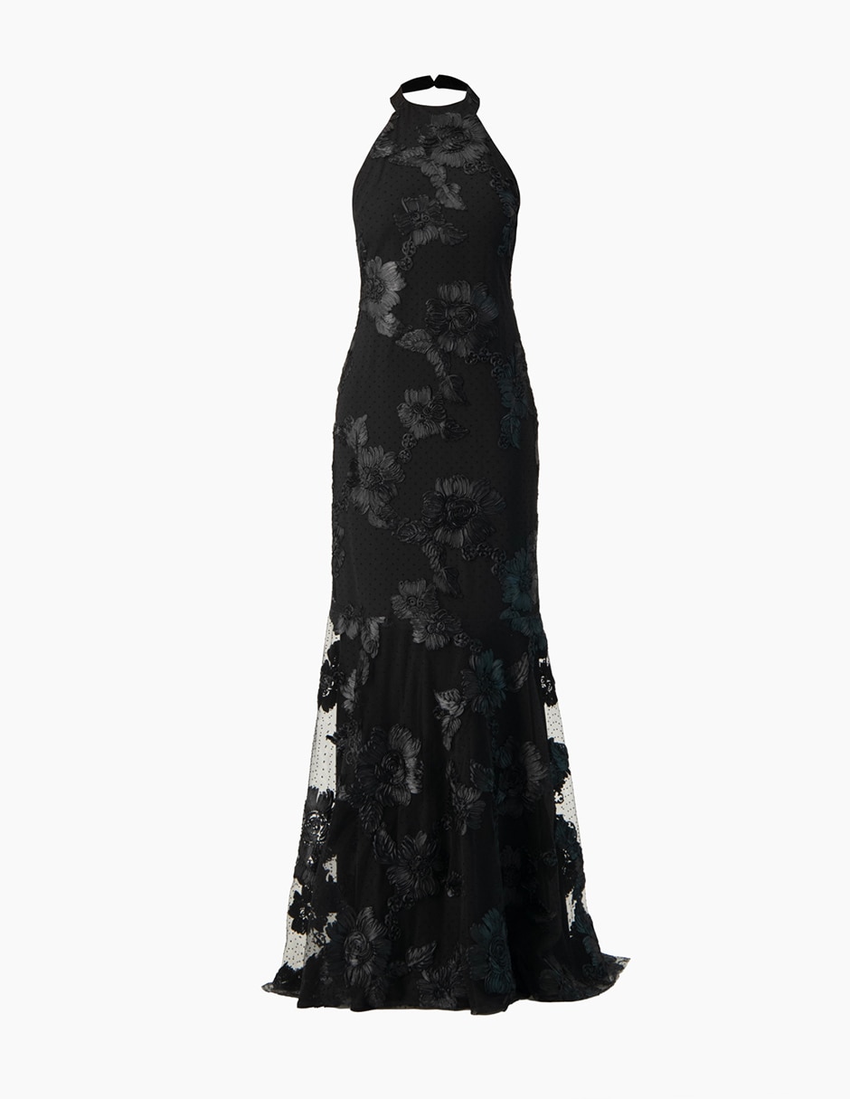Vestido largo de fiesta Ivonne Couture esplada abierta